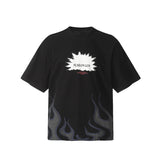 Men Vintage T-Shirts vintage Flame Vintage Short Sleeve Loose Casual Casual