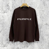 Purple Brand Long Sleeve T-Shirt Fashion Loose Long Sleeve Top