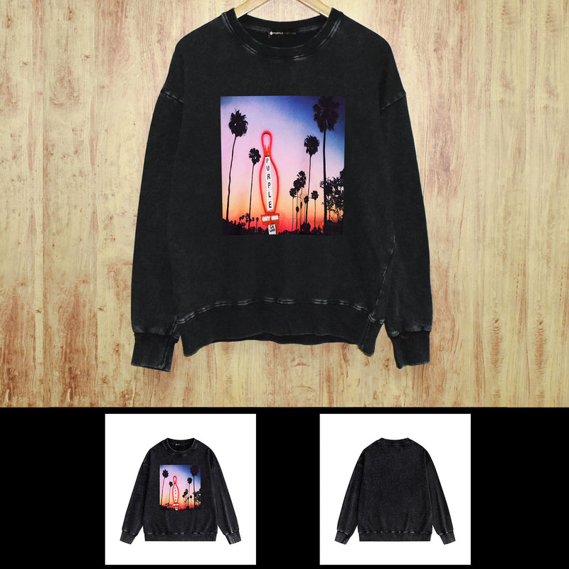 Purple Brand Distressed Sweatshirt Retro Vintage Crew Neck Sweater