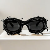Trendy punk glasses stylish bead pins