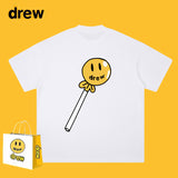 Drew T Shirts Smiley Letter Cotton T-shirt