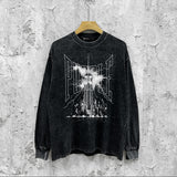 Purple Brand Distressed Long Sleeve Shirt Fashion Distressed Loose Long-sleeved Top
