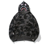 Bathing Ape Hoodie Autumn/Winter Camouflage Shark Hooded Cardigan Sweater Jacket