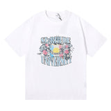 Rhude T Shirt Flag Floral Print Short Sleeve T-Shirt