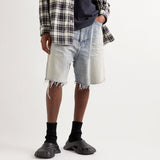 MIJKO Men Shorts Make Old Blue Denim Shorts