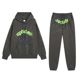 Sp5der Hoodie Spider Web Velvet Padded Hooded Sweatshirt