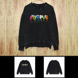 Purple Brand Distressed Sweatshirt Retro Vintage Crew Neck Sweater