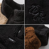 Men Jacket Color Matching Stand Collar Cotton-Padded Coat Men's Winter Loose