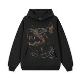 Vintage Hoodie Hellhound Printed Hooded Printed Crew Neck Sweater Trendy Brand