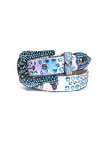 Hip-hop punk rhinestone belt punk style skull