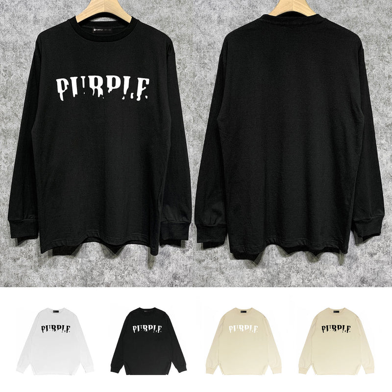 Purple Brand Long Sleeve T-Shirt Fashion Loose Long Sleeve Top