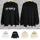 Purple Brand Long Sleeve T-Shirt Fashion Loose Long Sleeve Top