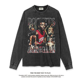 Nba Long Sleeved Shirt Autumn and Winter Jay Green American Street Fashion Brand round Neck Long Sleeve T-shirt
