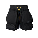 MIJKO Men Shorts 3D Pockets Drawstring Casual Shorts