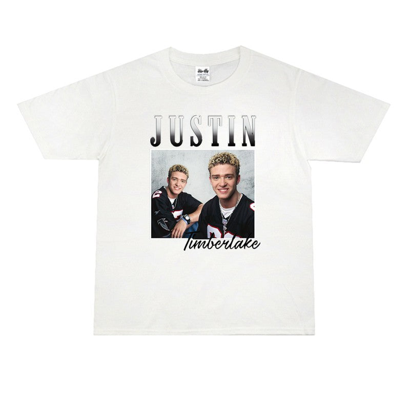 Rock Star T Shirt Justin Timberlake Music Cotton Printed T-shirt Short Sleeve Loose