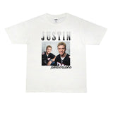 Rock Star T Shirt Justin Timberlake Music Cotton Printed T-shirt Short Sleeve Loose