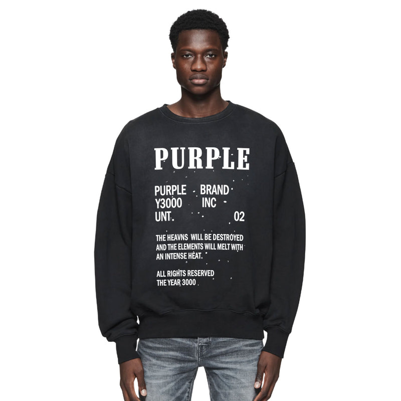 Purple Brand Distressed Sweatshirt Retro Vintage Crew Neck Sweater