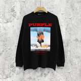 Purple Brand Long Sleeve T-Shirt Fashion Loose Long Sleeve Top