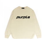 Purple Brand Long Sleeve T-Shirt Fashion Loose Long Sleeve Top