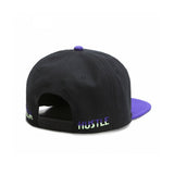 Trendy flat brimmed hat cartoon purple leopard embroider summer