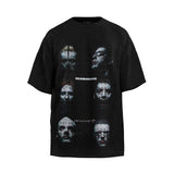 Men Vintage T-Shirts Rammstein German Chariot Band Washed Vintage Old Short Sleeve Shirt