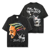Drake Hoodie Double Sided Printed Short Sleeve