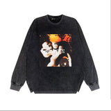Purple Brand Distressed Long Sleeve Shirt Fashion Distressed Loose Long-sleeved Top
