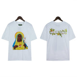 Denim Tears T Shirts Kapok T-shirt Vintage Woman Avatar Oil Painting round Neck Short Sleeve