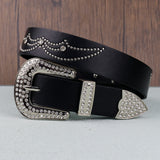 Hip-hop punk rhinestone belt python pattern