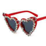 Trendy punk glasses heart-shaped shade