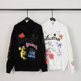HS Hoodie Skull Graffiti Printing Loose