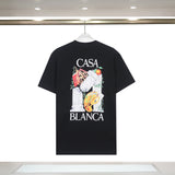 Casablanca T Shirts Autumn/Winter Painted Printed Short Sleeve T-Shirts