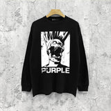 Purple Brand Long Sleeve T-Shirt Fashion Loose Long Sleeve Top