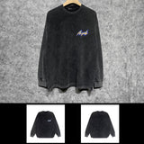 Purple Brand Distressed Long Sleeve Shirt Fashion Distressed Loose Long-sleeved Top