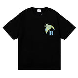 Rhude T Shirt Sunset Coconut Racing Printed Short Sleeve T-Shirt