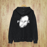 Purple Brand Distressed Hoodie Fashion Old Loose Hooded Sweater
