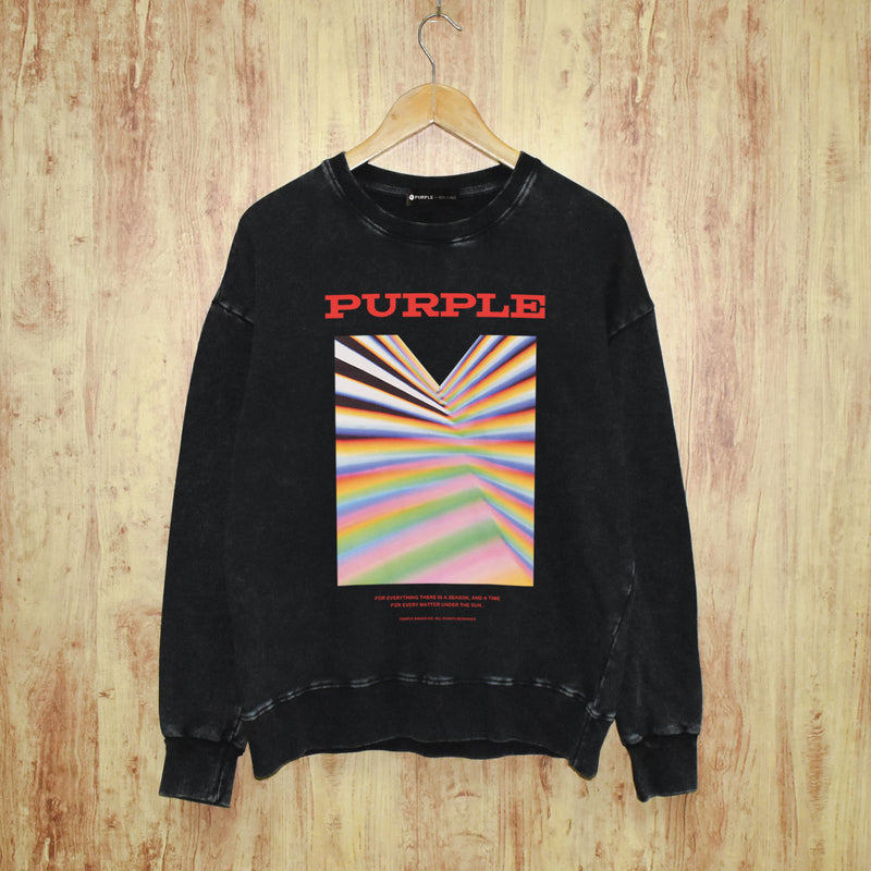 Purple Brand Distressed Sweatshirt Retro Vintage Crew Neck Sweater