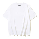 Off White T Shirts OW Red Edge Letter Pattern Crew Neck Pullover Short Sleeves