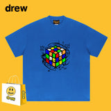 Drew T Shirts Short Sleeve Cube Graffiti Printing