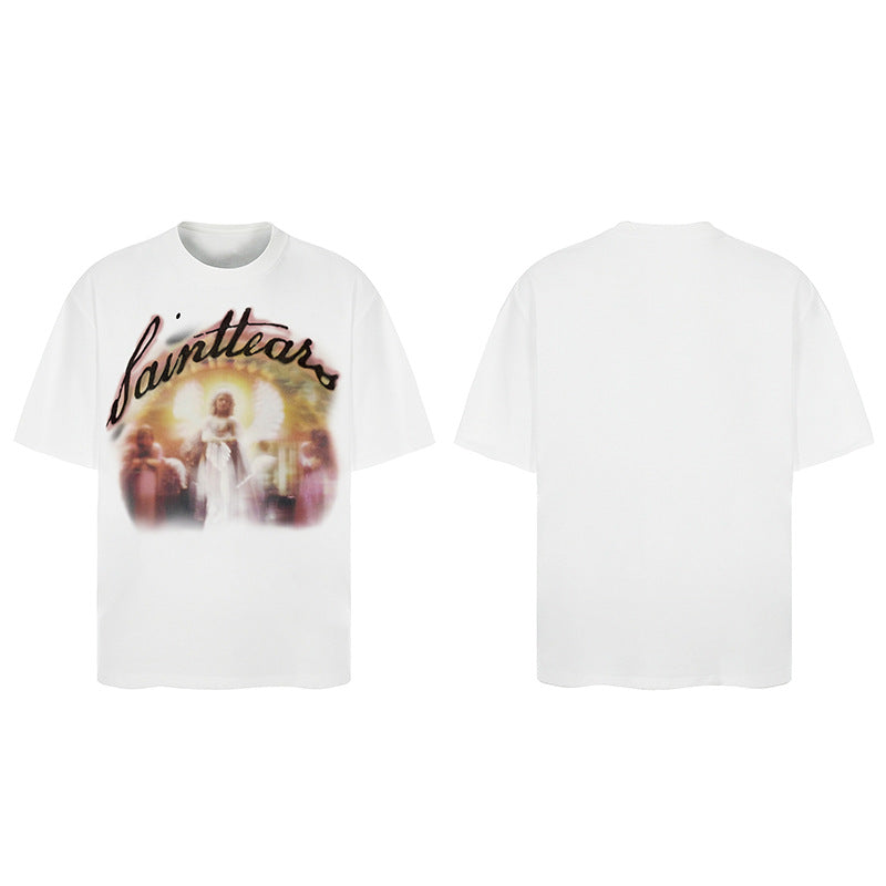 Men Vintage T-Shirts Saint Michael Tee Saint Tears
