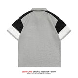Men T-Shirts Short Sleeve T-shirt Men's Polo Shirt Summer Loose Casual Patchwork