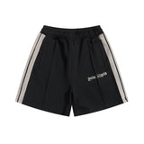 Palm Angels Shorts Flocking Alphabet Stripe Color Match Casual Shorts