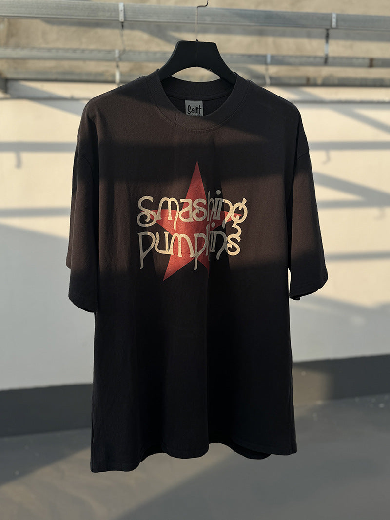 Men Vintage T-Shirts "The Smashing Pumpkins" Logo Saint Michael T-Shirt