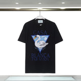Casablanca T Shirts Fashion Casual Crew Neck Swan Print Tee