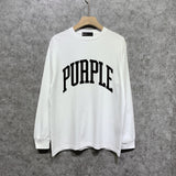 Purple Brand Long Sleeve T-Shirt Fashion Loose Long Sleeve Top