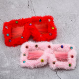 Trendy punk glasses stuffed diamond square sunscreen