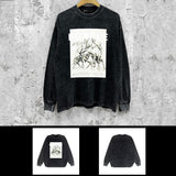 Purple Brand Distressed Long Sleeve Shirt Fashion Distressed Loose Long-sleeved Top