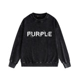 Purple Brand Distressed Sweatshirt Retro Vintage Crew Neck Sweater