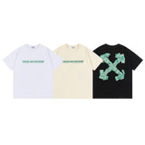 Off White T Shirts OW Money Arrow Pattern Crew Neck Pullover Short Sleeves