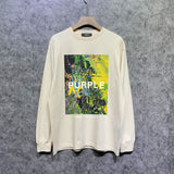 Purple Brand Long Sleeve T-Shirt Fashion Loose Long Sleeve Top